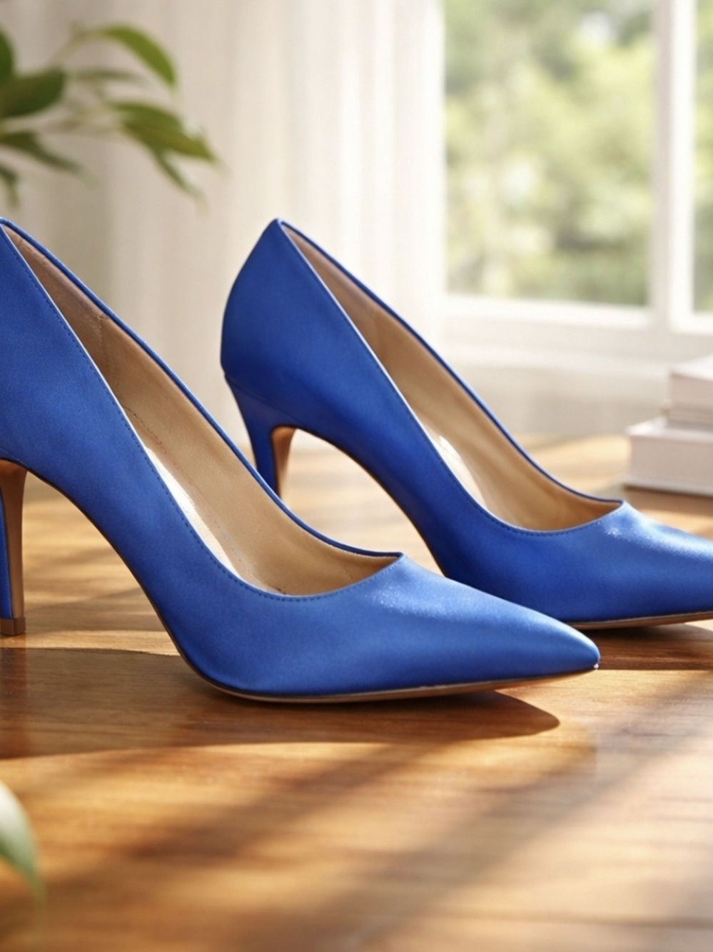 JustFab Blue Pointed-Toe Heels